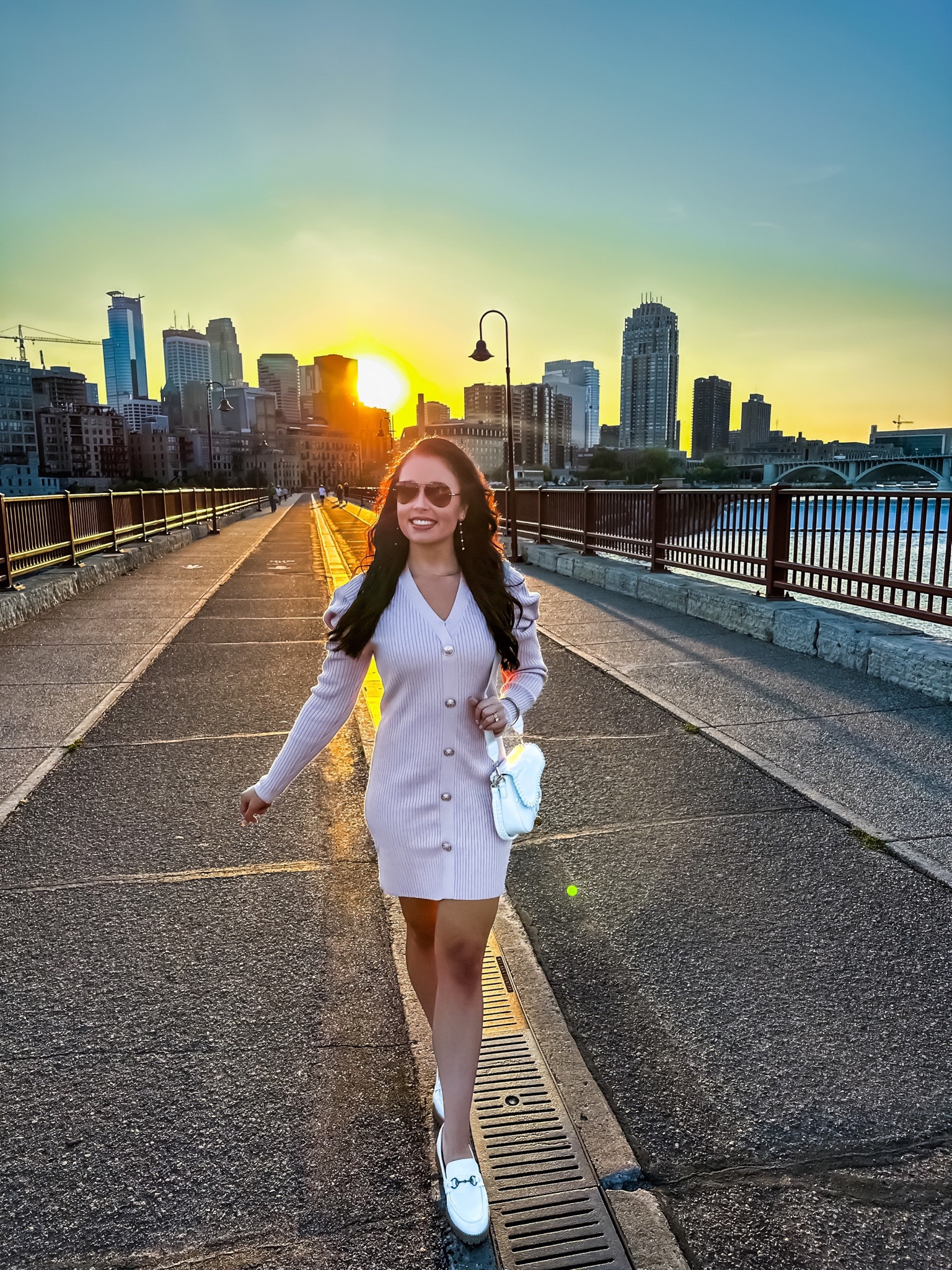 Under $30 amazon button front puff sleeve sweater dress (small, 5+ colors), under $50 amazon similar white and gold loafers, rayban aviator sunglasses and under $30 amazon designer inspired bag — a perfect old money look for less! #founditonamazon 

#LTKfindsunder50 #LTKworkwear #LTKxPrime