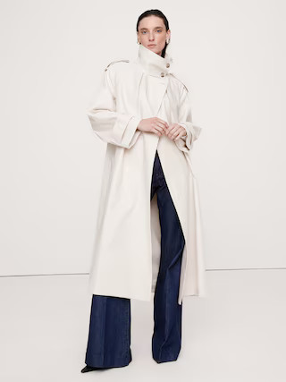 Oversized Italian Twill Trench Coat | Banana Republic (US)