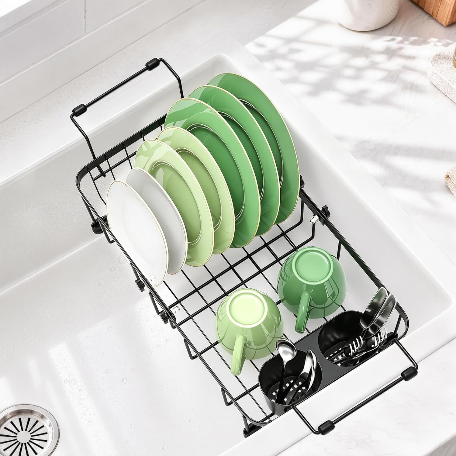 Ceecysaa Expandable Dish Drying Rack, Wire‑Frame Constructed, Black, Small | Amazon (CA)