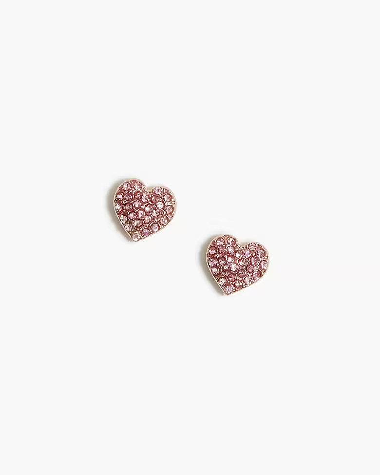 Pav&eacute; heart studs | J.Crew Factory