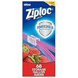 Ziploc Gallon Food Storage Slider Bags, Power Shield Technology for More Durability, 68 Count | Amazon (US)