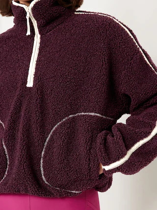 Loose Sherpa Quarter-Zip Pullover | Old Navy (US)