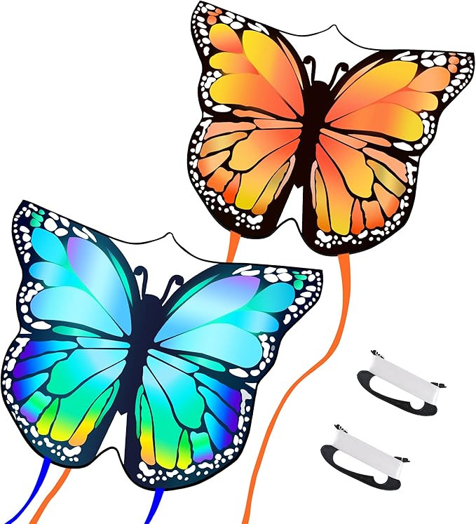 Nazano 2 Pack Kites for Kids - Large Beautiful Butterfly Kite for Adults Outdoor Games and Activi... | Amazon (US)
