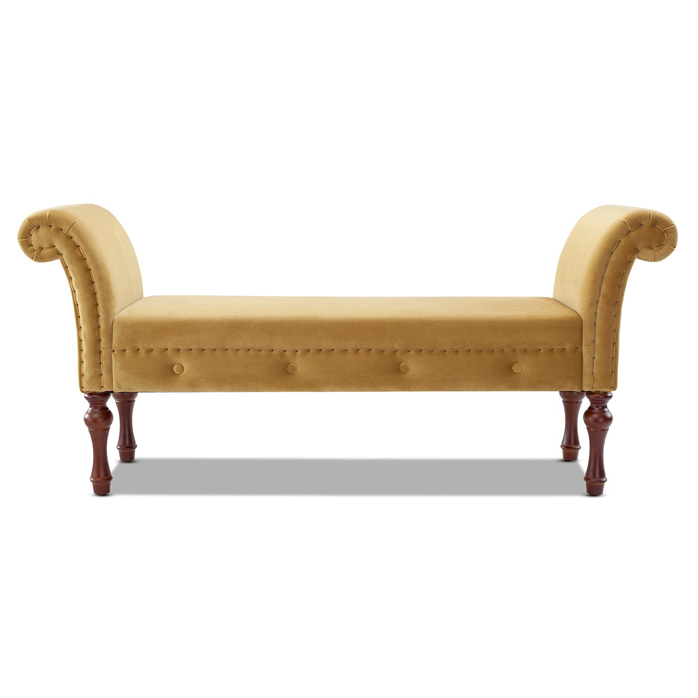 Elise Roll Arm Entryway Bench, Gold | Walmart (US)