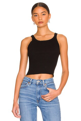 x Hanes Cropped Rib Tank in Optic White | Revolve Clothing (Global)