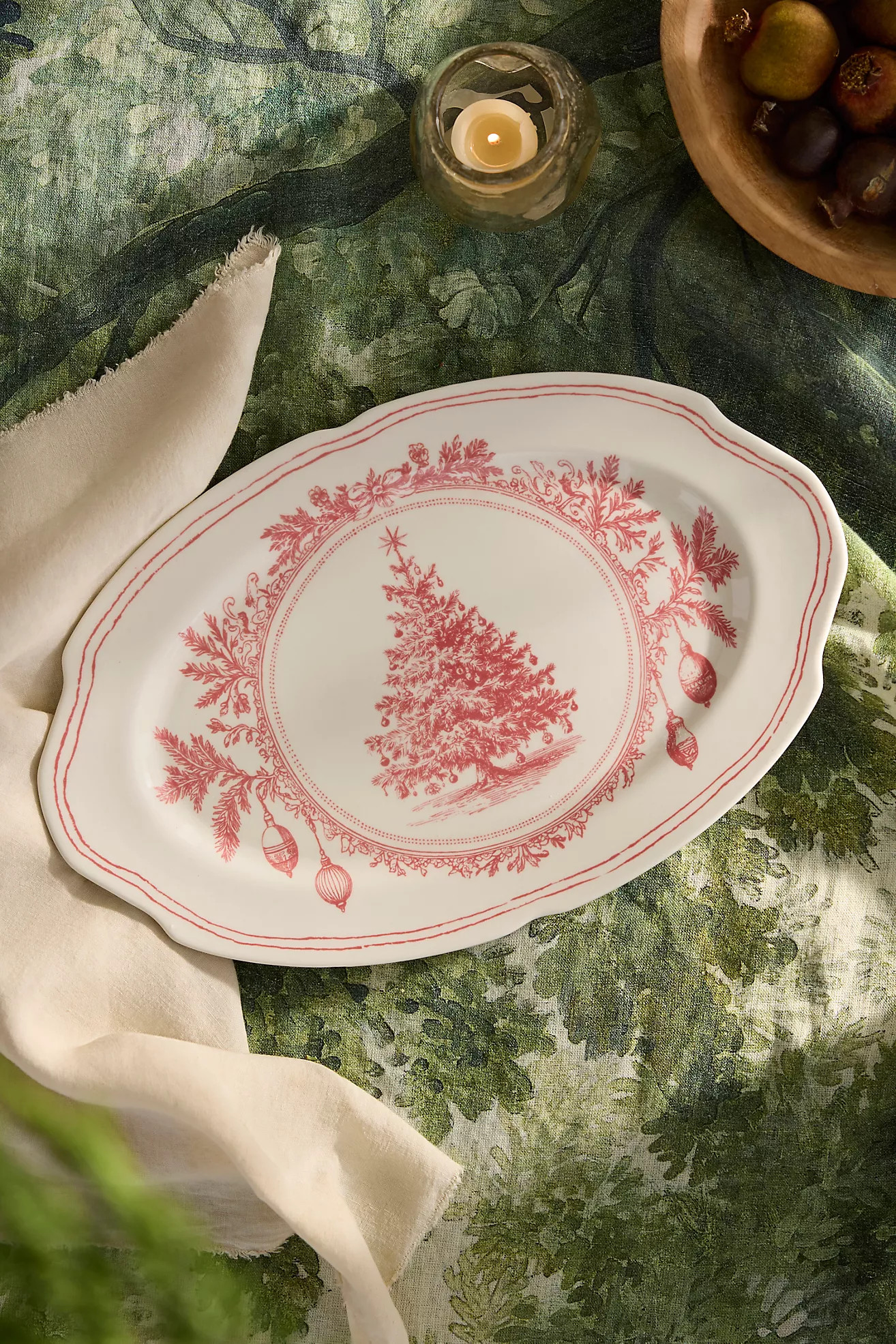 Terrain Red Tannenbaum Stoneware Serving Platter | Anthropologie (US)