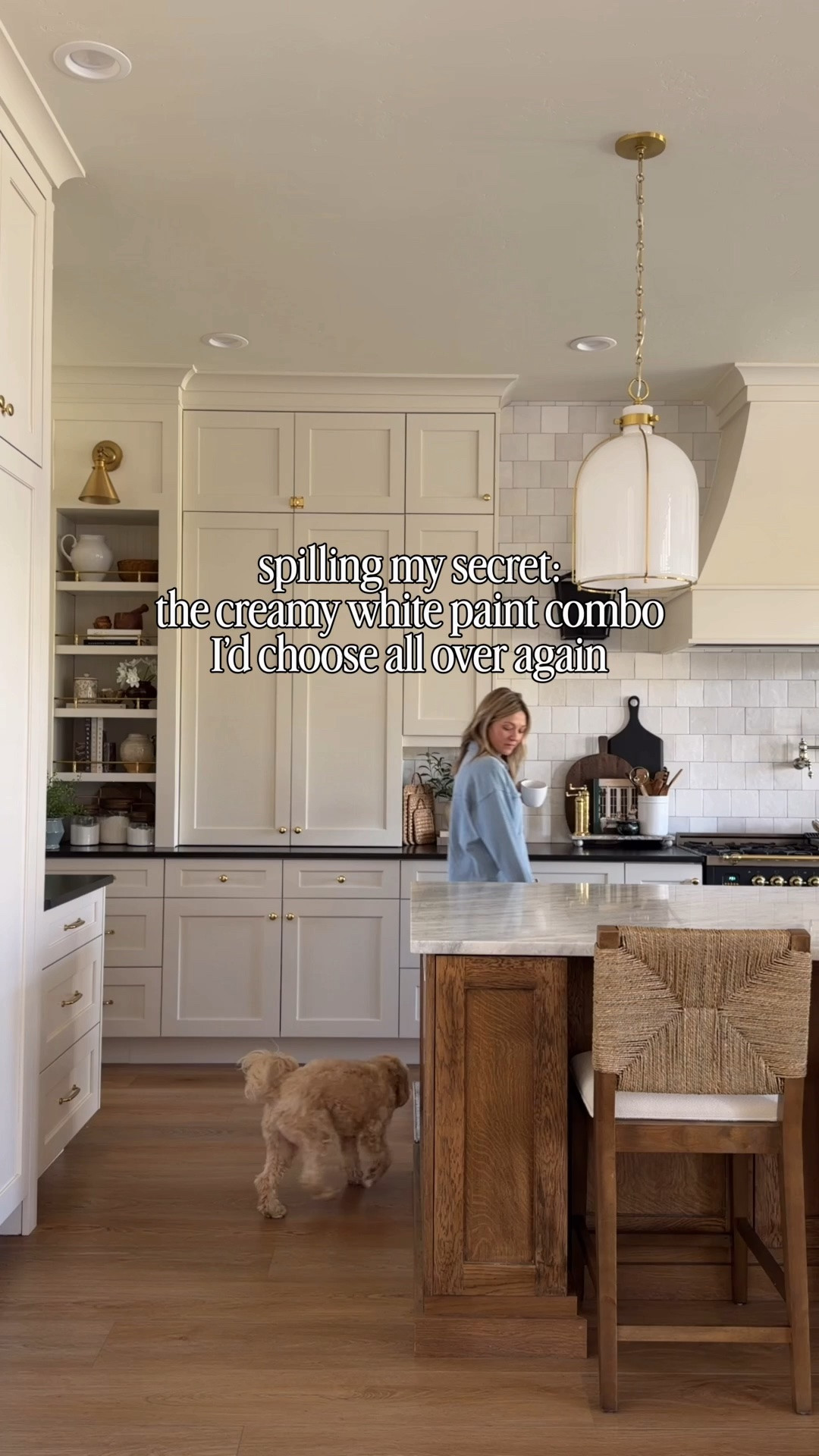 Follow @white.at.home on IG and FB for more! 
Story time—when we built our home 4.5 years ago, my vision board was filled with Natural Cream cabinets. But when we tested it, it pulled too gray in our space, so it was back to the drawing board for the perfect creamy white that wasn’t too yellow or gray.

I landed on Ballet White—a color I wasn’t seeing used on cabinets anywhere at the time (and I’m the queen of scouring the internet to confirm my choices 😅). I took the risk, and I’d do it all over again.

It’s warm + creamy, with just a touch of gray for that soft, subtle contrast against White Dove.

Cabinets: BM Ballet White
Walls + trim: BM White Dove

Almost 5 years later and still one of my favorite decisions. Linking all my kitchen favorites for you!

#LTKHome