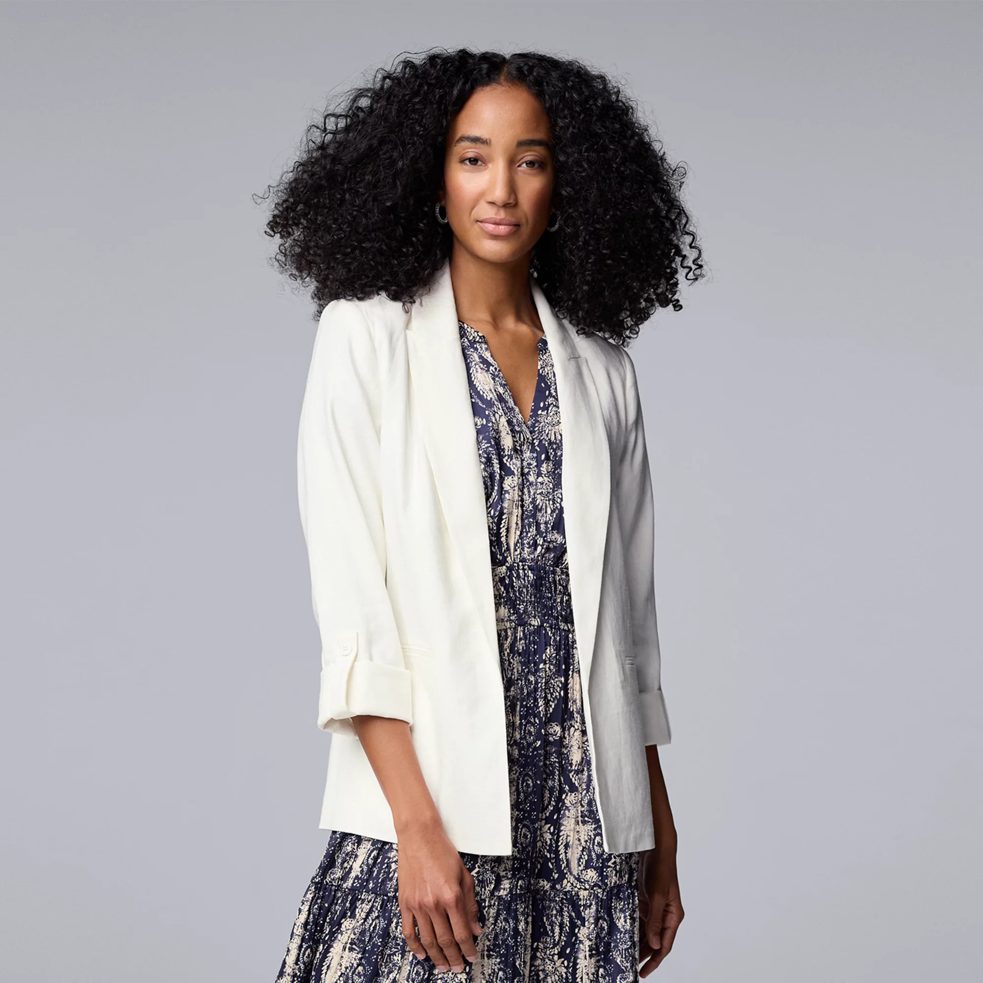 Women's Simply Vera Vera Wang Roll Tab Blazer | Kohl's