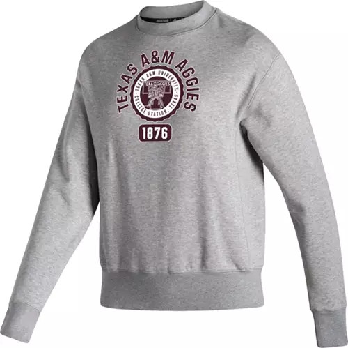adidas Men's Texas A&M Aggies Grey Crew Sweater | Dick's Sporting Goods | Dick's Sporting Goods