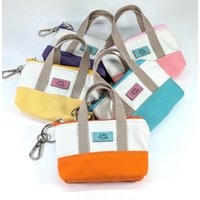 Canvas Tote Charm, Mini Coin Pouch Keychain, Handmade | Etsy (US)