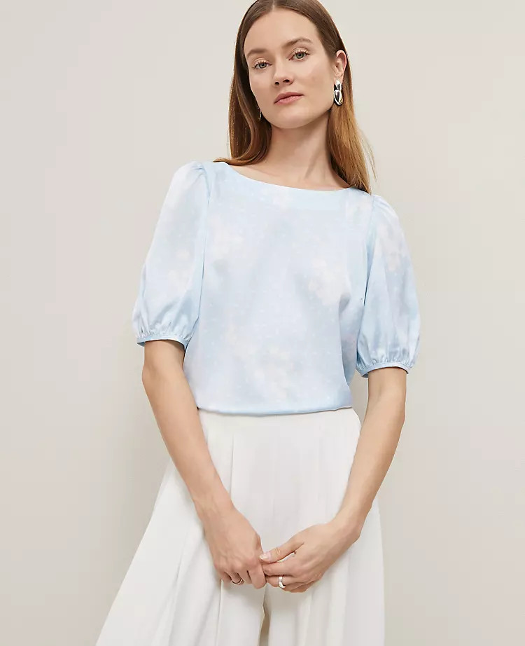 Floral Boatneck Popover | Ann Taylor