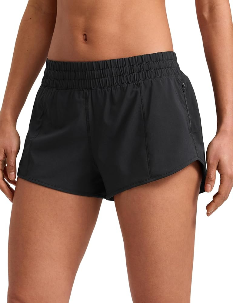 CRZ YOGA Low Waisted Running Shorts for Women 2.5" - Mesh Liner Quick Dry for Workout Sport Athle... | Amazon (US)