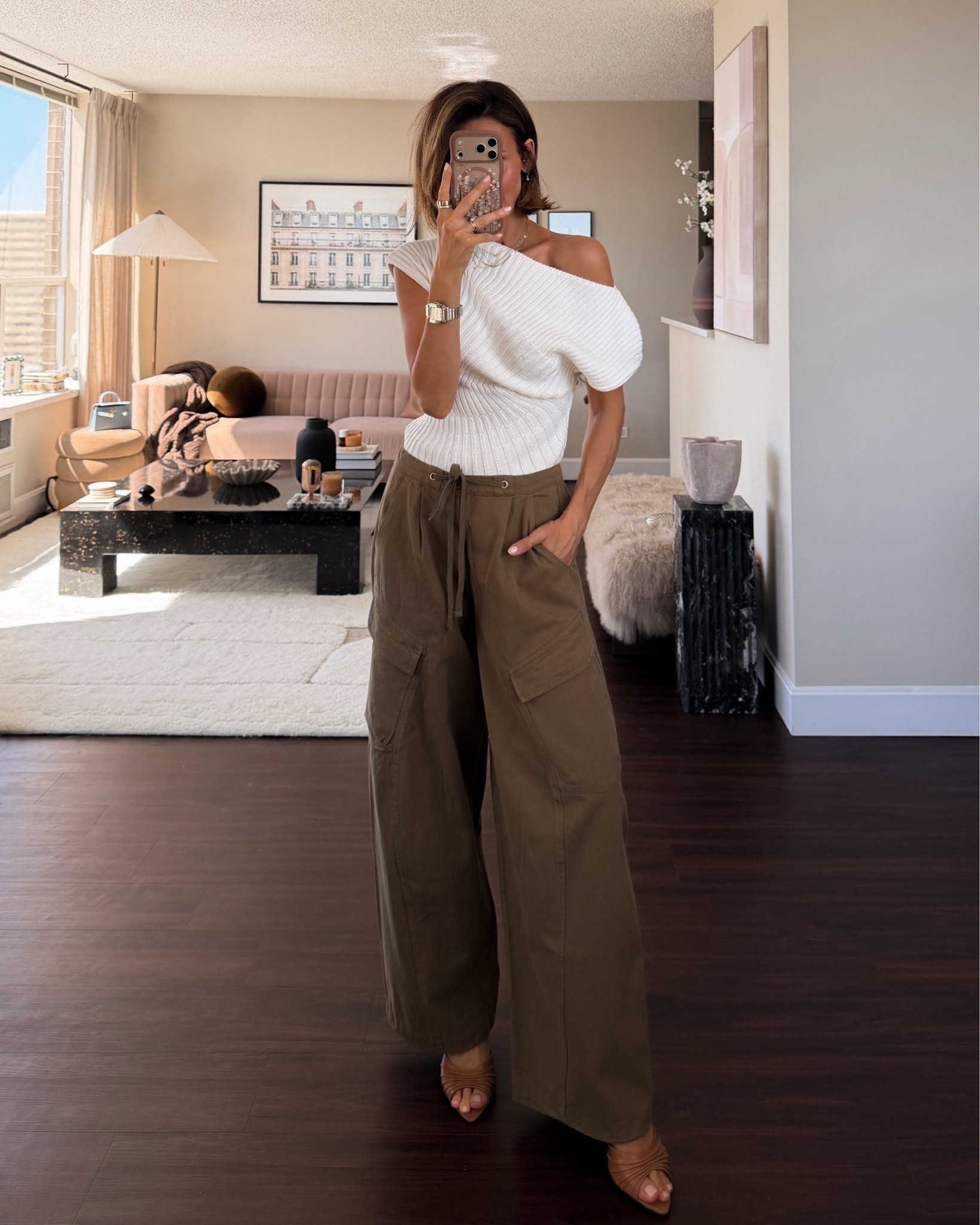 The top is so pretty, I’ve worn untucked over jeans for a dressier look and tucked in these cargo pants for a cooler vibe! Size xs on top and small on pants

#LTKSeasonal #LTKOver40