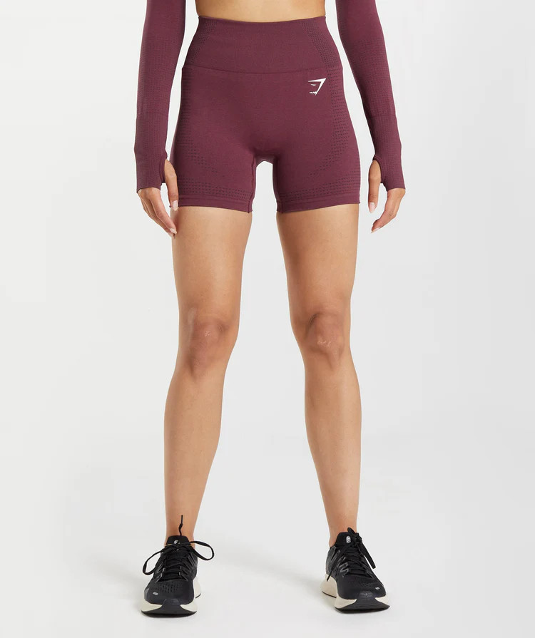 Gymshark Vital Seamless 2.0 Shorts - Baked Maroon Marl | Gymshark US