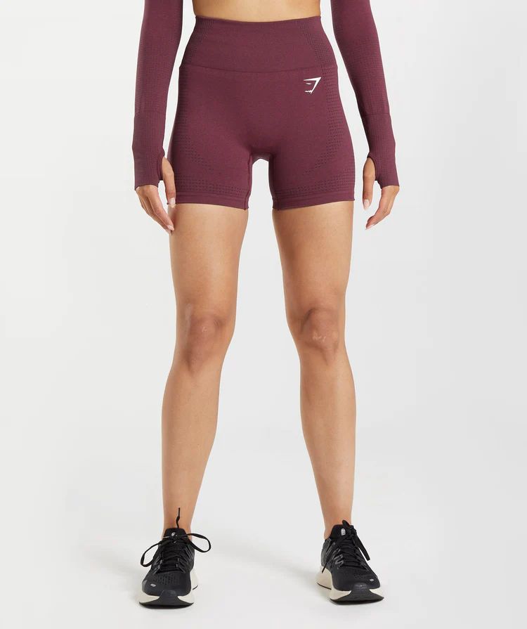 Gymshark Vital Seamless 2.0 Shorts - Baked Maroon Marl | Gymshark US