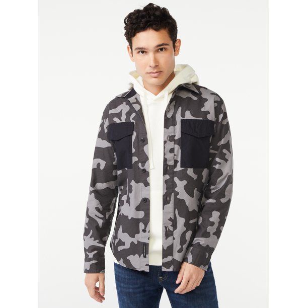 Free Assembly Men's Camo Printed Overshirt | Walmart (US)