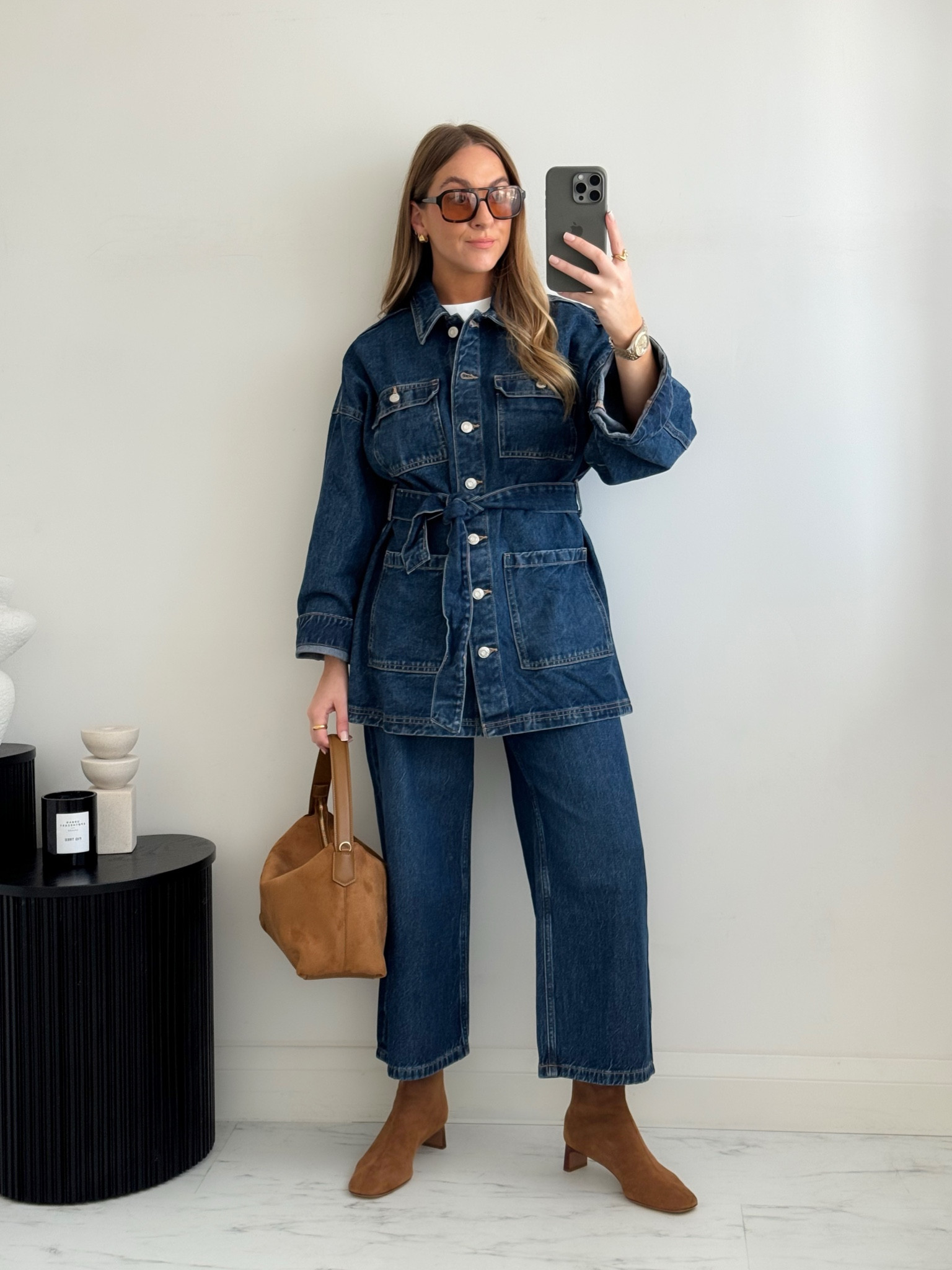 H&M new season: double denim with tan suede accessories ❤️

Jacket: XS
jeans: 24 short #AugustBrandSpotlight 

#LTKstyletip #LTKautumn