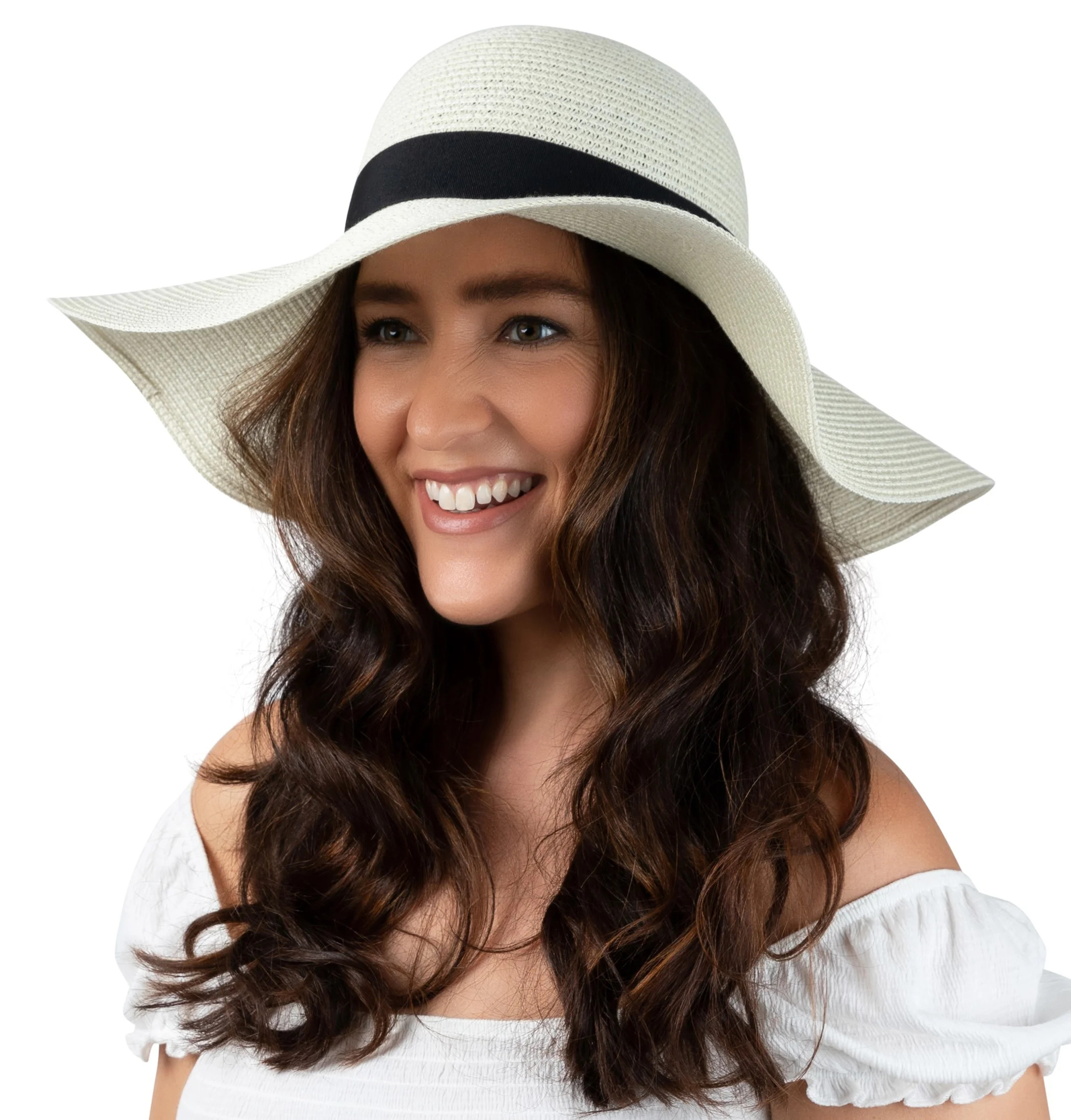 Women Floppy Sun Hat with Wide Brim—Foldable Roll-Up Straw Beach Hat UPF 54 | Walmart (US)