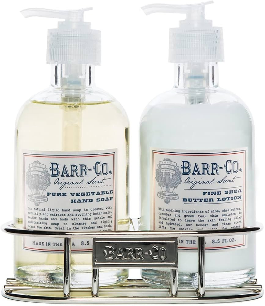BARR-CO Original Scent Hand Soap & Shea Butter Lotion Duo with Caddy | Amazon (US)