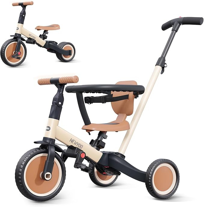 newyoo TR008 5 in 1 Toddler Tricycle with Push Handle for 1-3 Year Old Boys and Girls, Kids Push ... | Amazon (US)