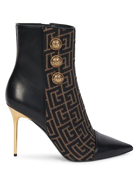 Roni Monogram Jacquard Leather Boots | Saks Fifth Avenue