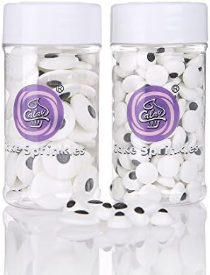 GEORLD 2 Bottle Candy Eyeballs Eyes Cake Cupcake Toppers Cookie Decorations,6.9 Ounce,Two Size Mi... | Amazon (US)
