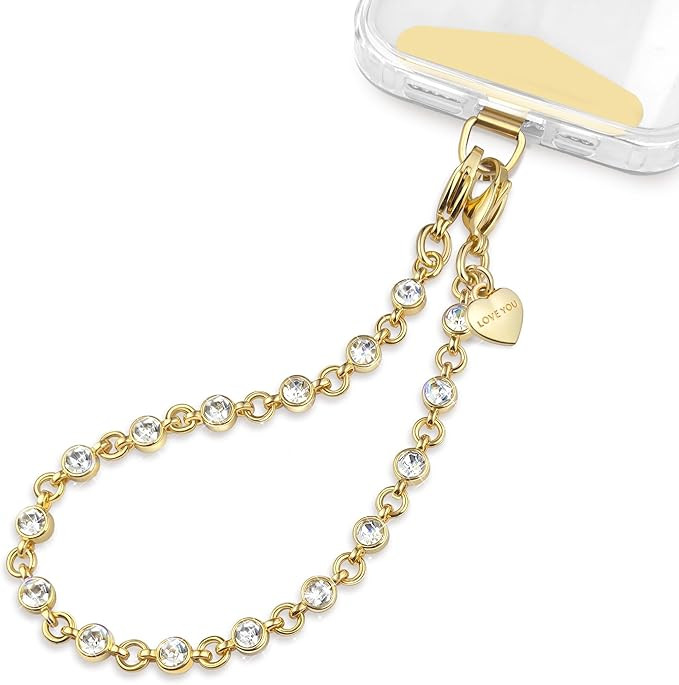 Phone Charm Strap Heart Phone Chain Wristlet With Metal Tether Tab Detachable iPhone Chain Wrist ... | Amazon (US)