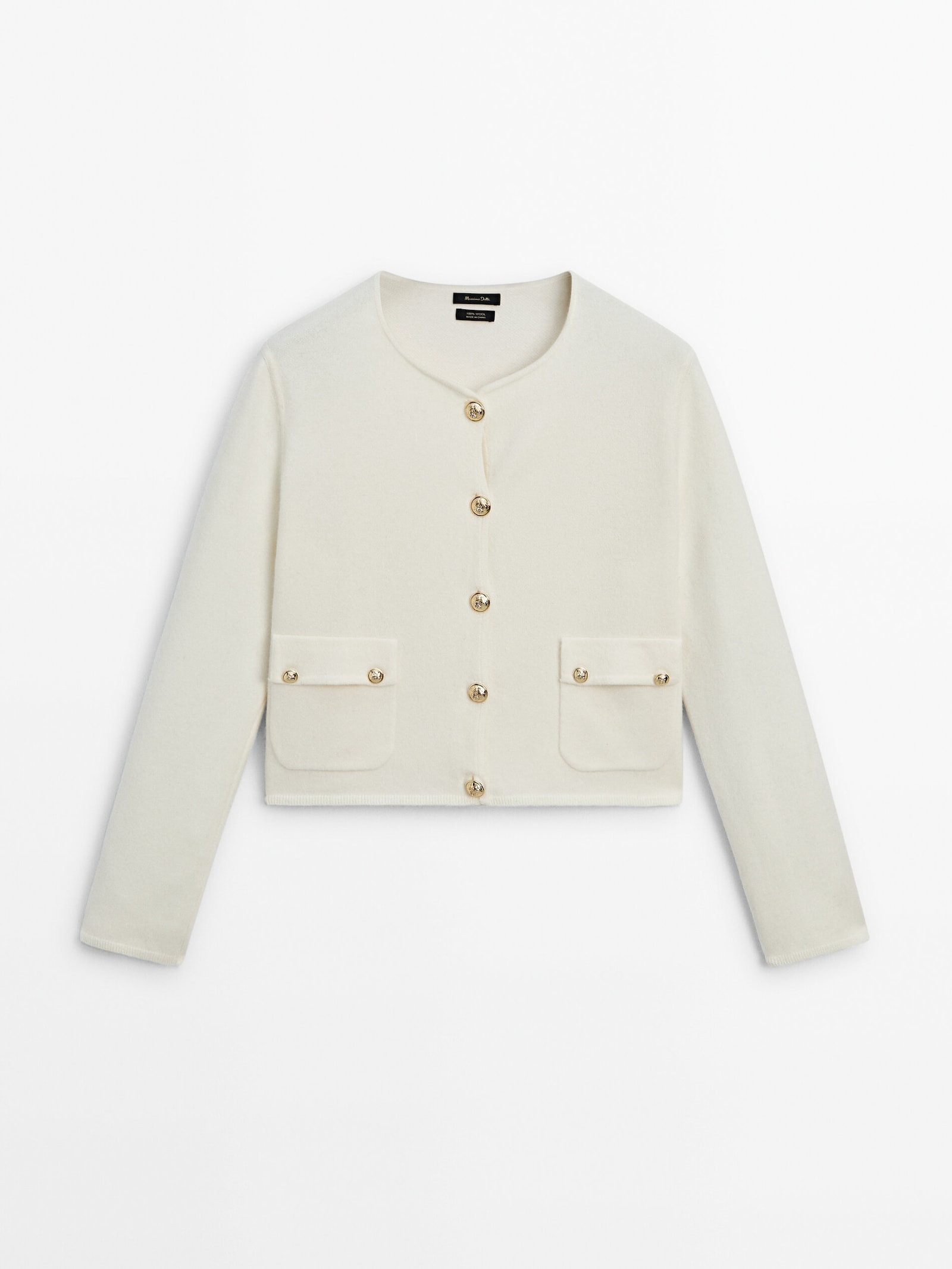 Felted wool knit cardigan with buttons | Massimo Dutti UK