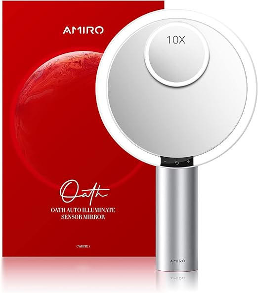 AMIRO 9" Lighted Makeup Mirror with Smart Sensor & Touch-Control, 3 Colors & 6 Brightness, Rechar... | Amazon (US)