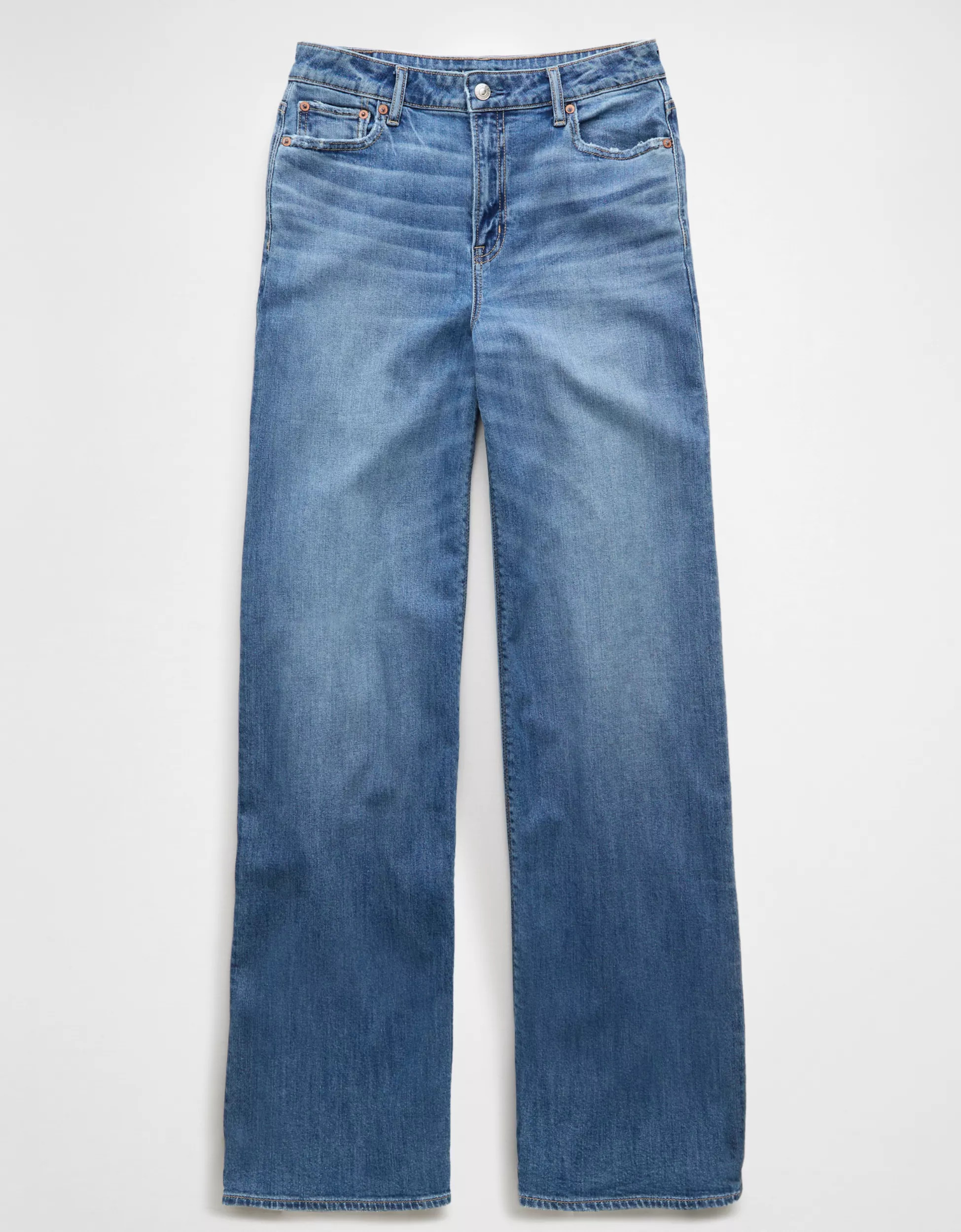 AE Dreamy Drape Stretch Super High-Waisted Baggy Wide-Leg Jean | American Eagle Outfitters (US & CA)