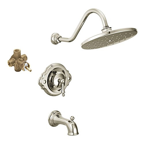 Moen KTSWA-P-TS314NL Waterhill 10-Inch Rain Shower and 6-3/4-Inch Spout, Polished Nickel | Amazon (US)