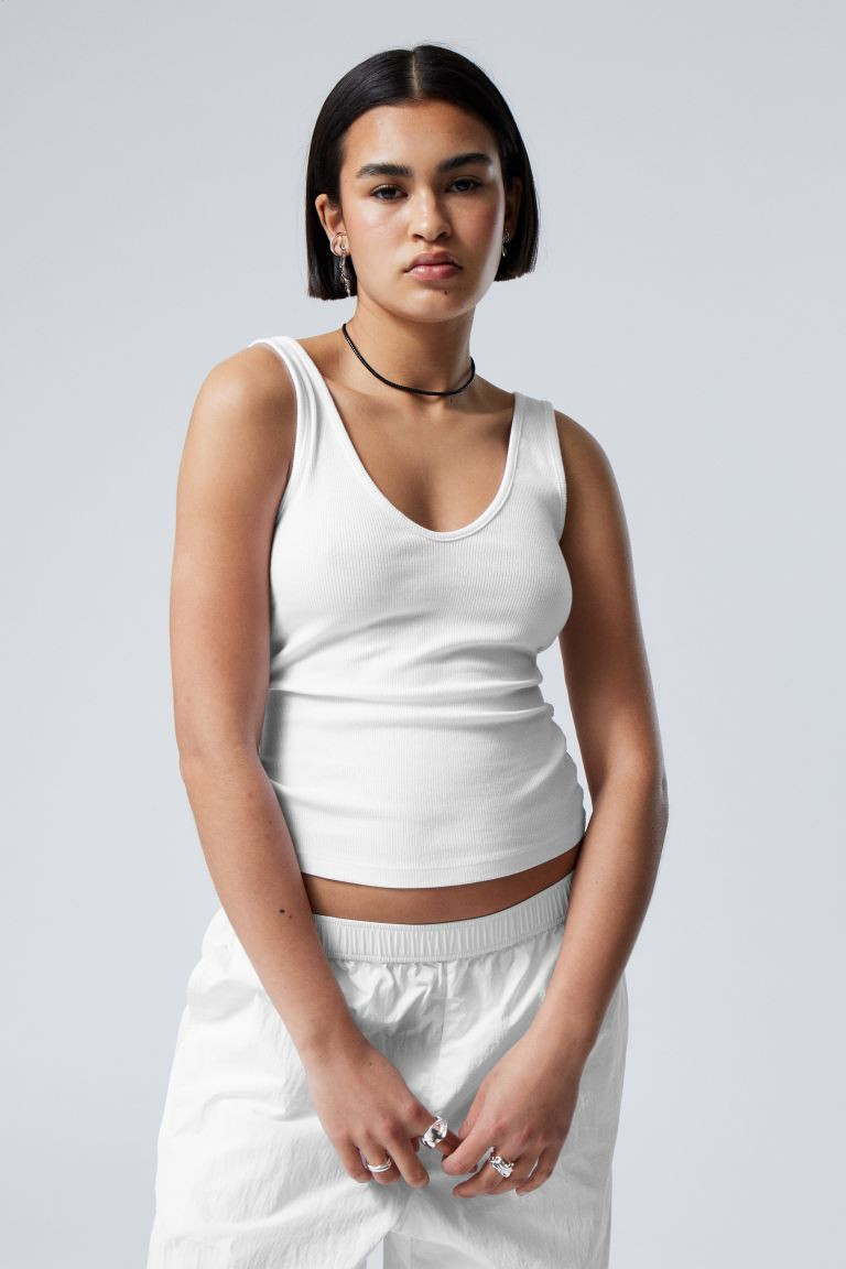 Trägertop mit V-Ausschnitt Neat | H&M (DE, AT, CH, NL, FI)