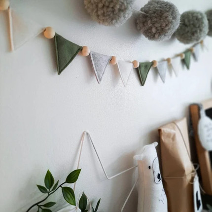 Click for more info about Mini Triangle Felt Bunting Scandi Garland Felt Flag Garland | Etsy