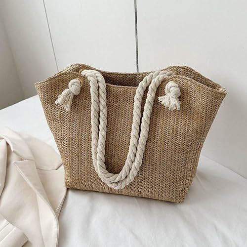 Beach Bags for Women,Woven Tote Shoulder Handbags, Large Straw Bag for Summer Vacation | Amazon (US)