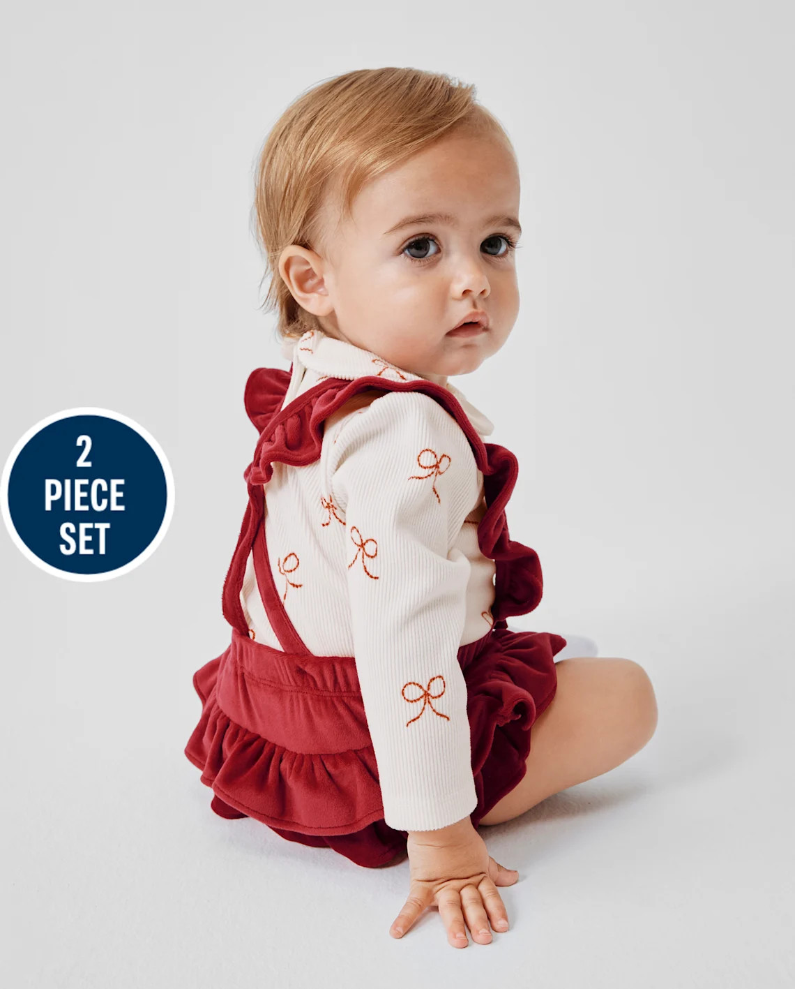 Baby Girls Ruffle Bubble Skirt 2-Piece Playwear Set - white | The Children's Place