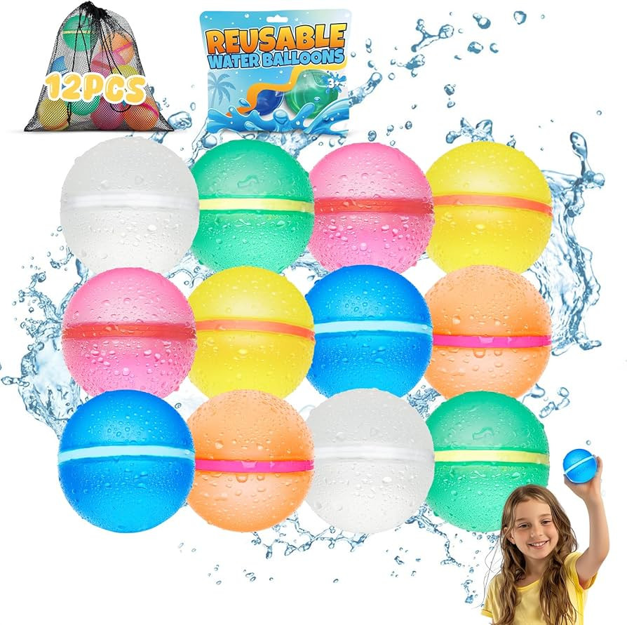 Reusable Water Balloons for Kids - Summer Toys, Pool Beach Water Toys for Boys and Girls, Silicon... | Amazon (US)