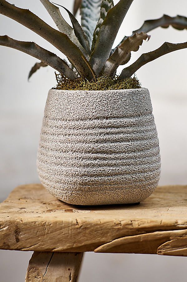 Ridged Textured Ceramic Planter | Anthropologie (US)