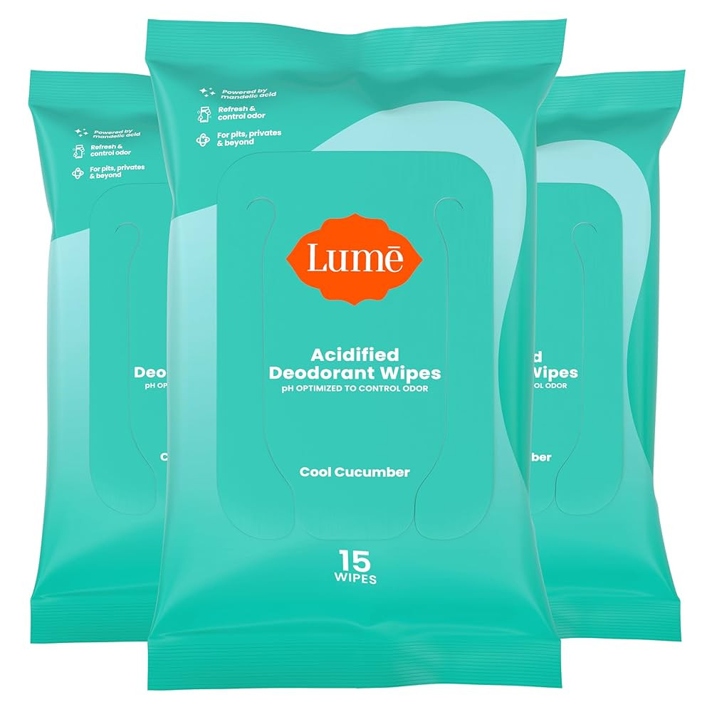Lume Acidified Deodorant Wipes - 24 Hour Odor Control - Aluminum Free, Baking Soda Free, Skin Lov... | Amazon (US)