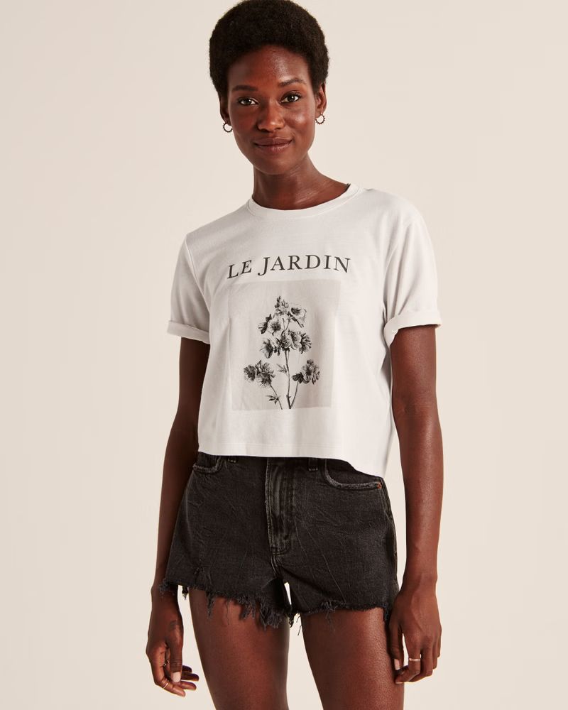 Cropped Relaxed Graphic Tee | Abercrombie & Fitch (US)