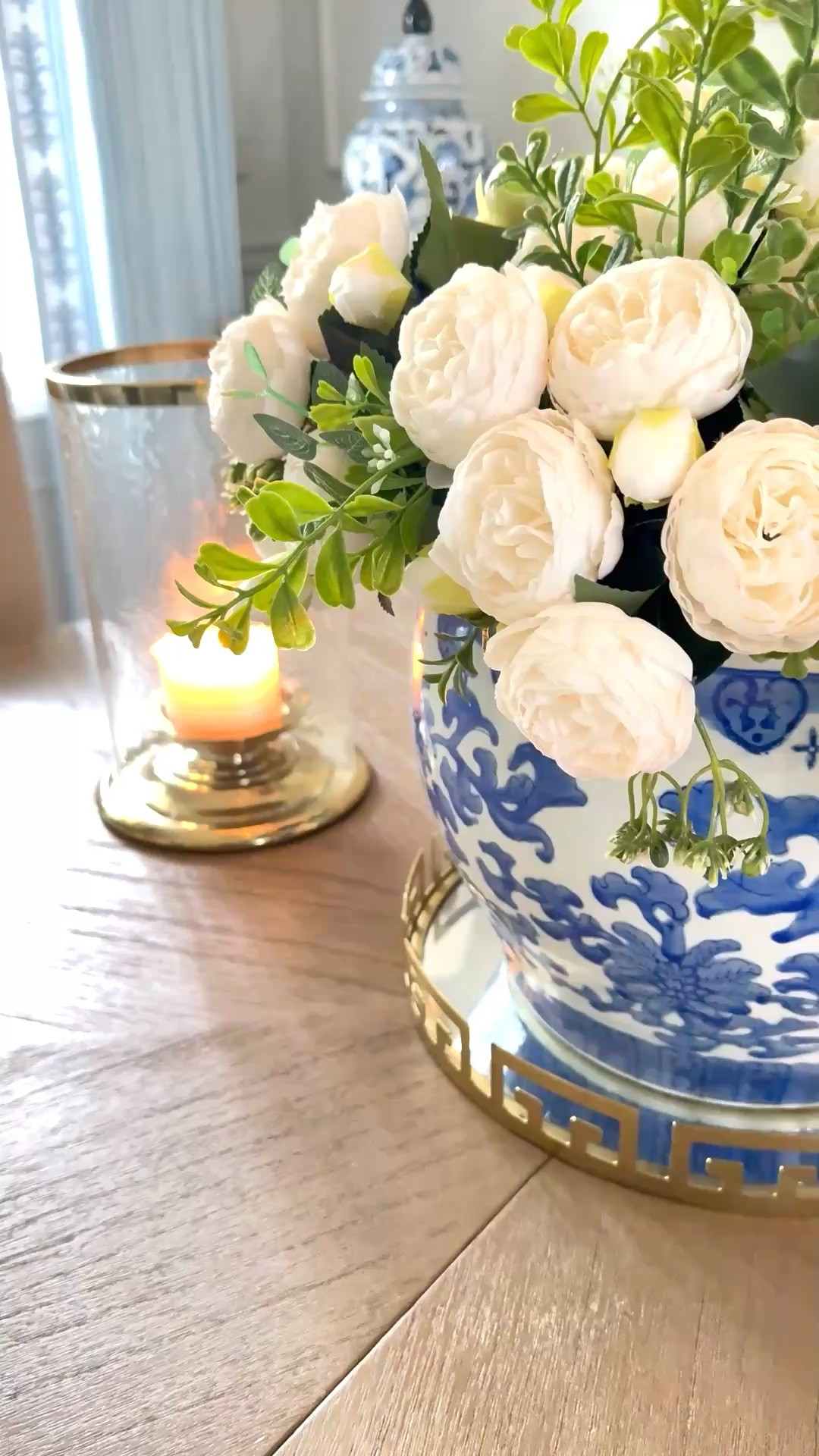 Simple, chic florals in a blue and white planter, perfect for spring and summer decor💙

#LTKHome