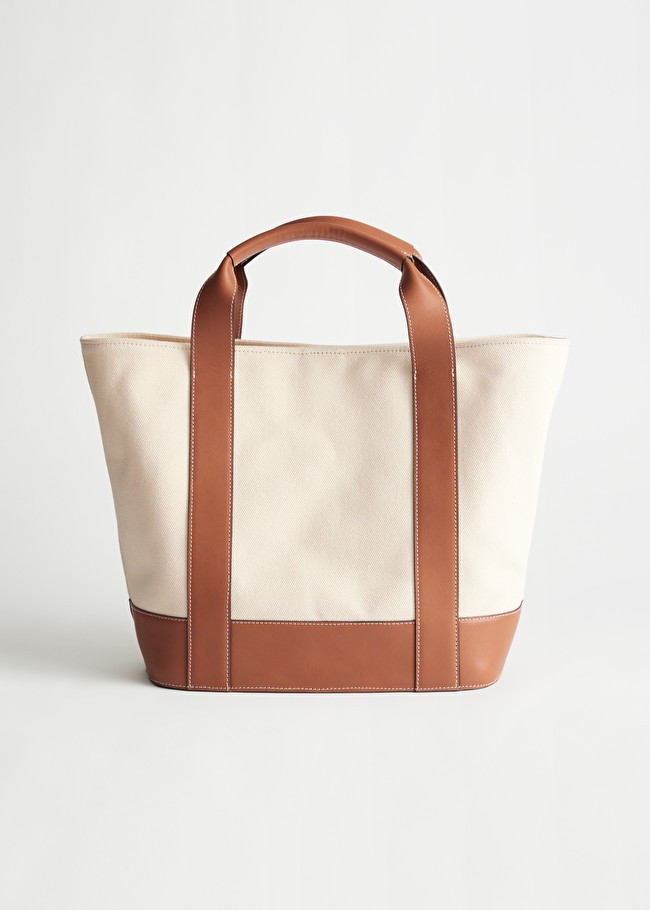 Canvas Leather Tote Bag | & Other Stories (EU + UK)