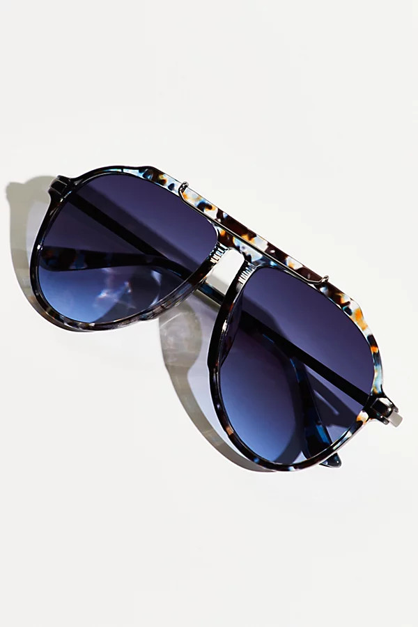 Ventura Oversized Aviator Sunglasses at Free People in Indigo | Free People (UK)