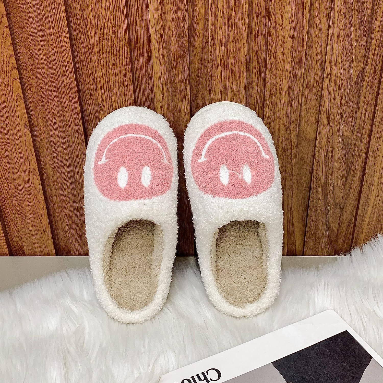 Smiley Face Slippers For Women Bride Indoor And Outdoor Cute Pillow Slides Men'S House Fuzzy Keep... | Amazon (US)