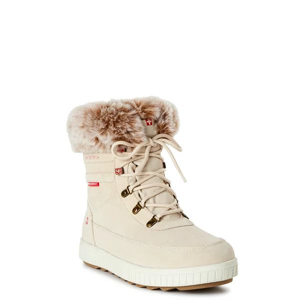 Swiss Tech Women's Faux Fur Trim Winter Boot - Walmart.com | Walmart (US)