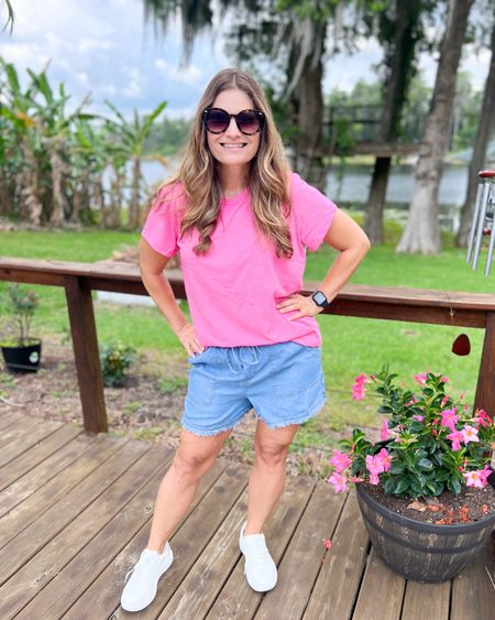 #walmartpartner The most comfortable pull on shorts! I just love these. I wear them on repeat all summer long. I do feel they run big so size down. @walmartfashion #walmartfashion

#LTKOver40 #LTKMidsize #LTKFindsUnder50