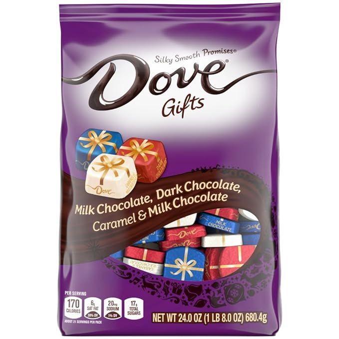DOVE PROMISES Christmas Stocking Stuffer Milk, Dark & Caramel Chocolate Candy, 24 oz Bag | Amazon (US)