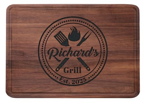 Personalized Grill Cutting Board, Grilling Gift For Men and BBQ Masters, Mens Best Anniversary, Father’s Day or Birthday Gift for Men or Husband, Wood Engraved Gifts for Dad | Amazon (US)
