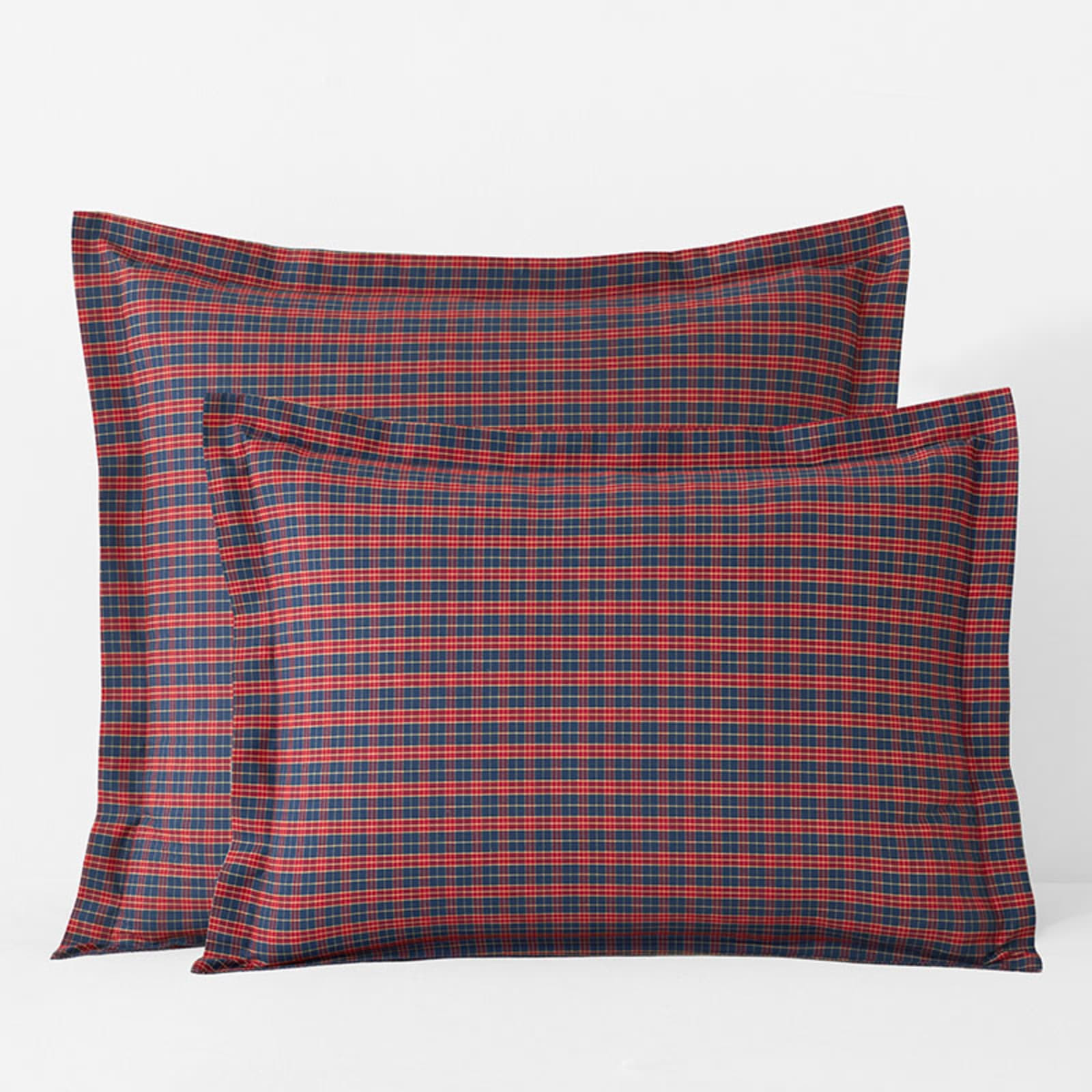 Classic Cool Cotton Percale Sham - Christmas Plaid, Standard | The Company Store