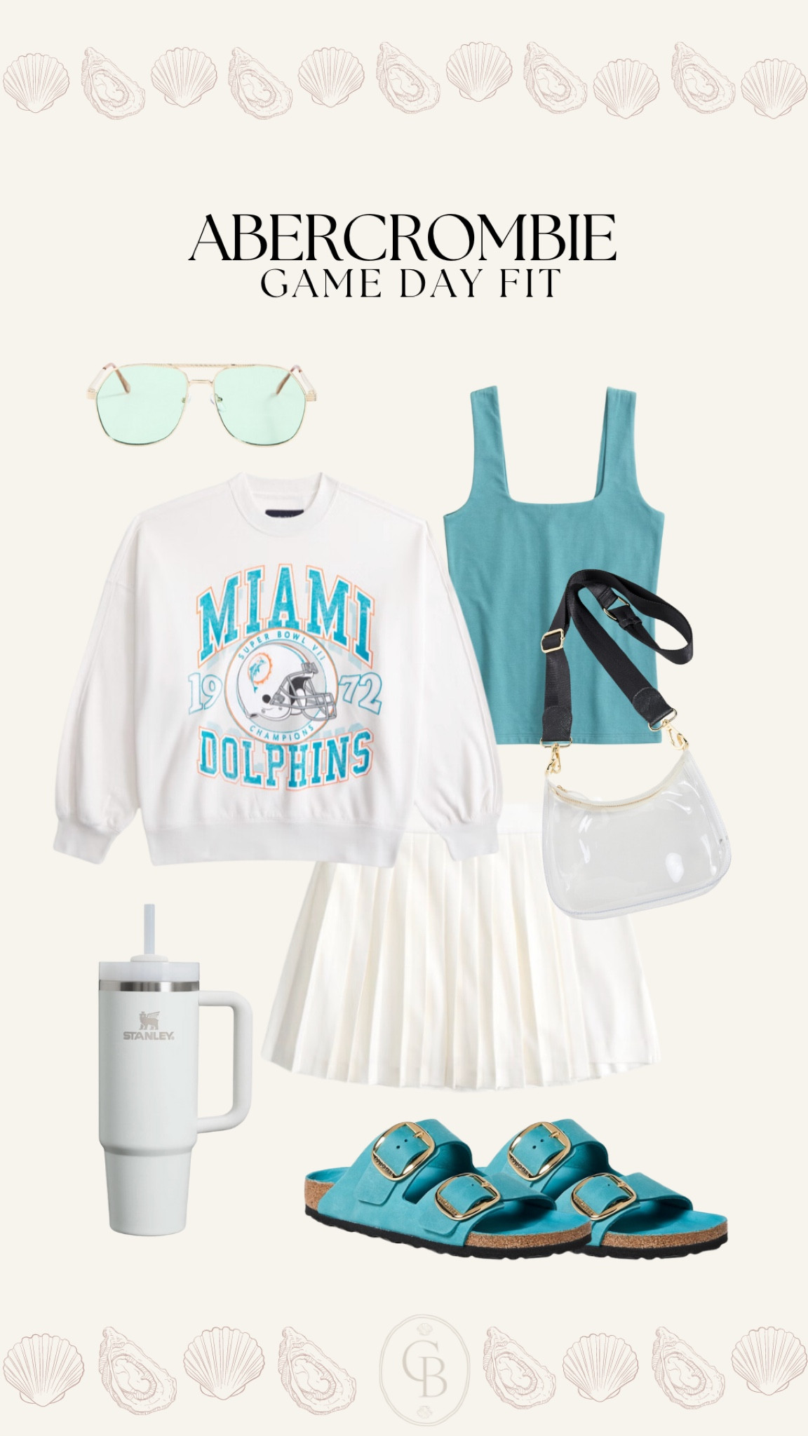 Loving this game day outfit for Miami dolphins football game. It’s super hot so a skort and Miami blue tank paired with a sweatshirt over the shoulder is super comfortable and cute. Loving these stadium approved game day bags from Stoney clover, you can accessorize with patches from your fave teams! 

#LTKBacktoSchool #LTKFallSale #LTKStyleTip