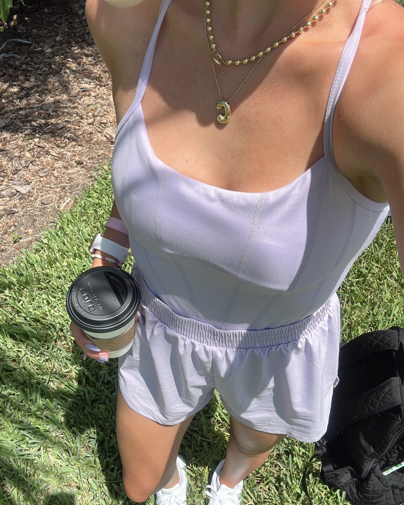 this romper is 1/2 off right now- the straps cross in the back & are adjustable <3 so comfy & adorable !
Size Medium: there’s multiple colors but I lovee this purple

athletic romper, purple outfit, purple romper, Victoria’s Secret activewear, summer outfit, gold jewelry, white sneakers 

#LTKSaleAlert #LTKActive #LTKVideo